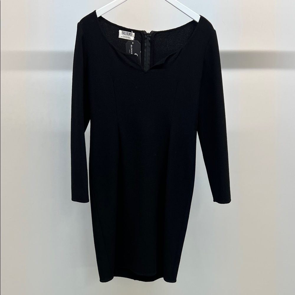 Bill Blass Classic Black Long Sleeve Dress